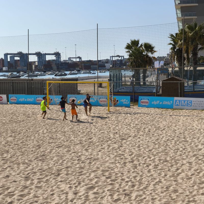 Football at the beach